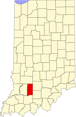 Vị trí quận Martin trong tiểu bang Indiana ở Hoa Kỷ