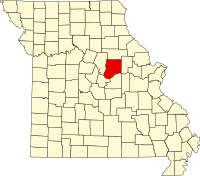 Map of Missouri highlighting Callaway County