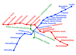 Metrokaart van Minsk