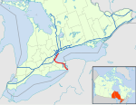 Канадские Дороги Ontario QEW map.svg