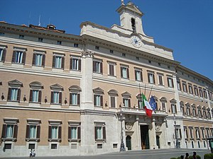 The Palazzo Montecitorio which hosts the Itali...
