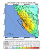 Location of the 2007 earthqueake near the coast of Ica