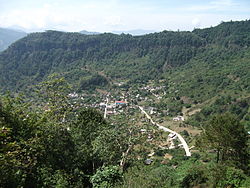 Panoramic of the town of Chachahuantla