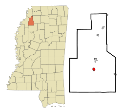 Location of Lambert, Mississippi