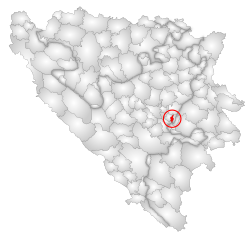 Location of Koševo, Sarajevo within Bosnia and Herzegovina