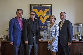 From left, Senator Joe Manchin, Energy Secretary Rick Perry, Senator Shelley Moore Capito, and Representative David McKinley (2017) Senator Joe Manchin, Secreatry Perry, Senator Shelley Moore Capito, and U.S. Rep. David McKinley at NETL (34999869724).jpg