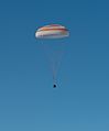 Soyuz TMA-07M descending with its main parachute deployed.