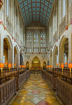 The choir, looking east towards the high altar St Edmundsbury Cathedral Choir 2, Suffolk, UK - Diliff.jpg