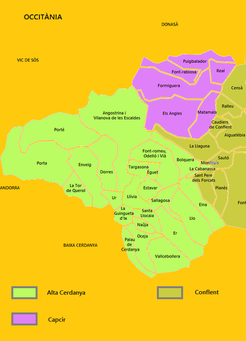 Mapa de l'Alta Cerdanya