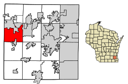 Location of Summit in Waukesha County, Wisconsin.