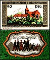50 Pfennig Notgeldschein der Stadt Wildeshausen (1921), VS: Alexanderkirche