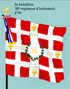 Drapeau du 2e bataillon du 55e régiment d'infanterie de ligne de 1791 à 1793