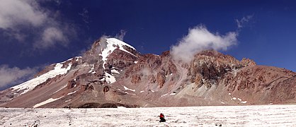 Crevasses of the Gergeti Glacier