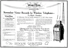 Advertisement for Wurlitzer sponsored Victor record concert over radio station 8XB in Cincinnati (1920).gif