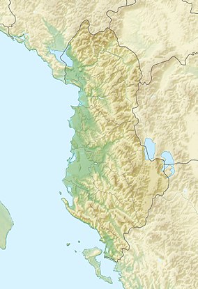 Map showing the location of Tomorri Mountain National ParkParku Kombëtar i Malit të Tomorrit