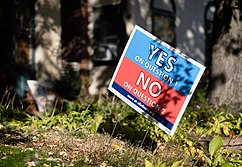 "No on Question 2" campaign sign, November 2, 2021 All Of Mpls Yard Sign (51650153068).jpg