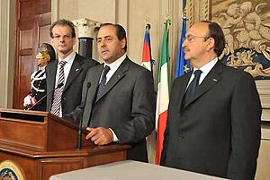 English: From left: the MP Massimo Donadi, mem...