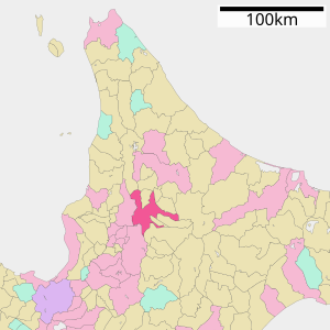 Lage Asahikawas in der Präfektur