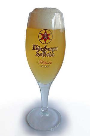 Glas of german "Würzburger Hofbräu" ...