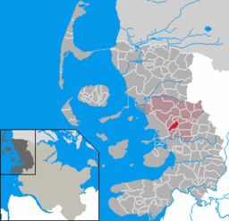 Läget för kommunen Breklum i Kreis Nordfriesland