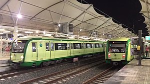 Line  S  - Al Mashaaer Al Mugaddassah Metro lineで走行する地下鉄車輌。