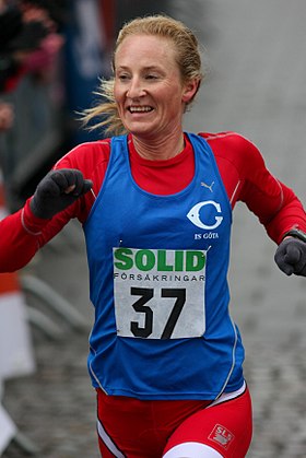 Camilla Lindholm Borg beim Springborg Stadtlauf in Helsingborg, 2010