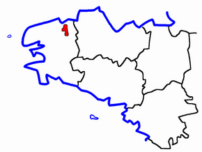 Kanton Morlaix na mapě regionu Bretaň