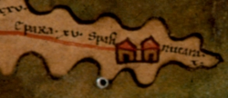 The town of Charax Spa. on the 4th century Peutinger map