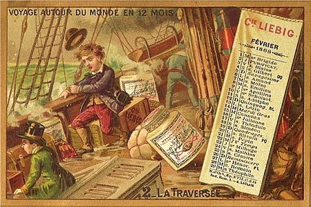 Voyage autour du monde en douze mois. La traversée, février 1888.