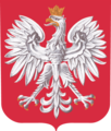 Wappen Polen - Adler Weiß, Hintergrund Rot