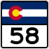 State Highway 58 marker