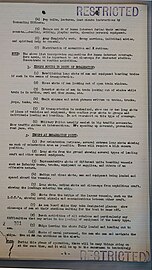 One page of a nine-page list of requested shots of the invasion