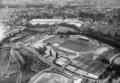 Le nouveau stade du Lausanne-Sports, la Pontaise, en construction en 1951.