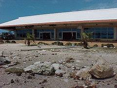 Термінал аеропорту після урагану Фабіан, 2003 рік