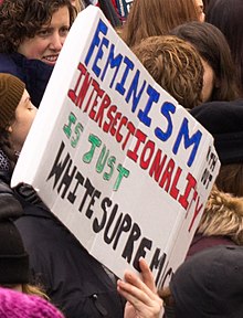 Protest Sign that reads 'feminism without intersectionality is just white supremacy'