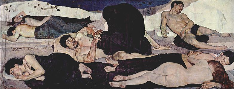 Ferdinand Hodler'in 1889-90 tarihli "Gece" eseri.(Üreten:Ferdinand Hodler)