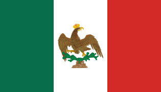 1821-1823 Bandera del primer Imperio Mexicano.