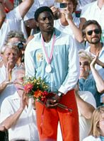 Der Olympiazweite von 1984 Gabriel Tiacoh kam hier auf den siebten Platz