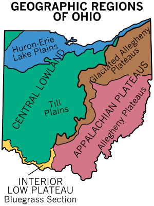 Regiones fisiográficas de Ohio.