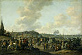 Hendrik de Meijer : Le Départ de Schéveningue de Charles II pour l'Angleterre le 2 juin 1660. Rijksmuseum Amsterdam