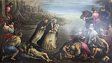 San Giacinto attraversa il fiume Dnepr, Leandro Bassano