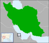Location map for Bahrain and Iran.