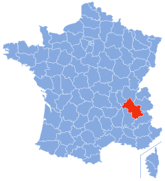 Департамент Ізер на карті Франції