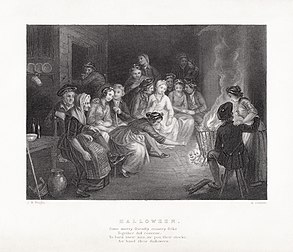 Illustration du poème Halloween de Robert Burns, par John Masey Wright et Edward Scriven (vers 1841). (définition réelle 4 568 × 3 928)