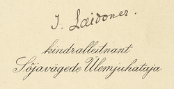 Johan Laidoners signatur