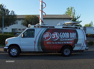 KMAX-TV news van set with the old UPN colors c...