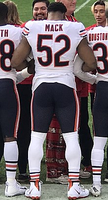 Roquan Smith, Khalil Mack, DeAndre Houston-Carson, and Akiem Hicks of the Bears in 2018