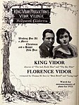 Julkort från King och Florence Vidor 1920.