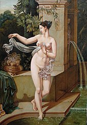 La Circassienne au Bain by Merry-Joseph Blondel; the most highly valued item of cargo lost on Titanic. This image is of a copy. La Circassienne au Bain, After Blondel.JPG