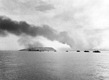Battle of Inchon, 1950 Landing craft and a LSMR off Inchon, Korea, 15 September 1950 (80-G-420024).jpg